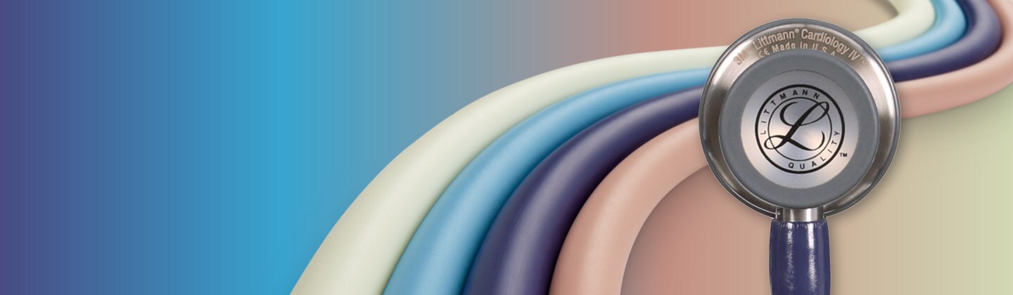 Banner  Littmann Stetoskopy - stetoskop na modrom pozadí
